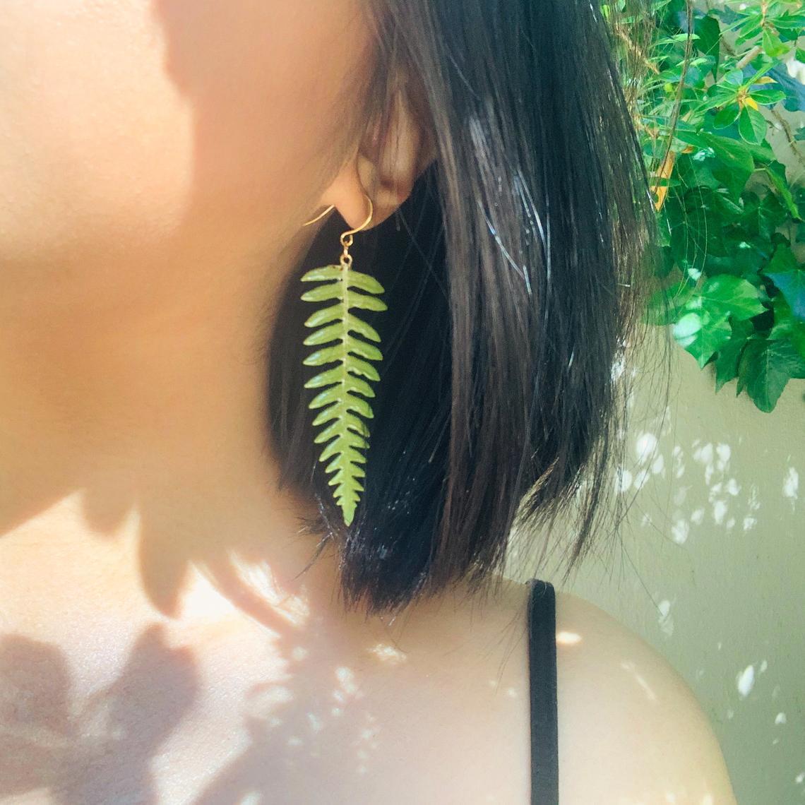 Wholesale  Bohemian fern leaf earrings