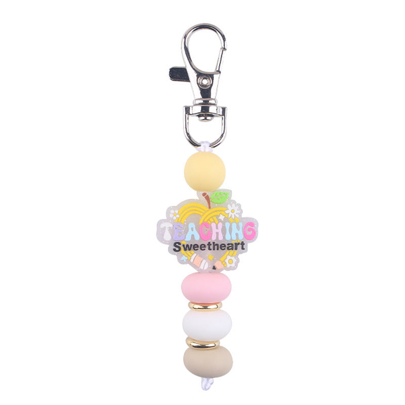 Wholesale  Cartoon Teacher's Day Silicone Accessories Pendant Creative Keychain