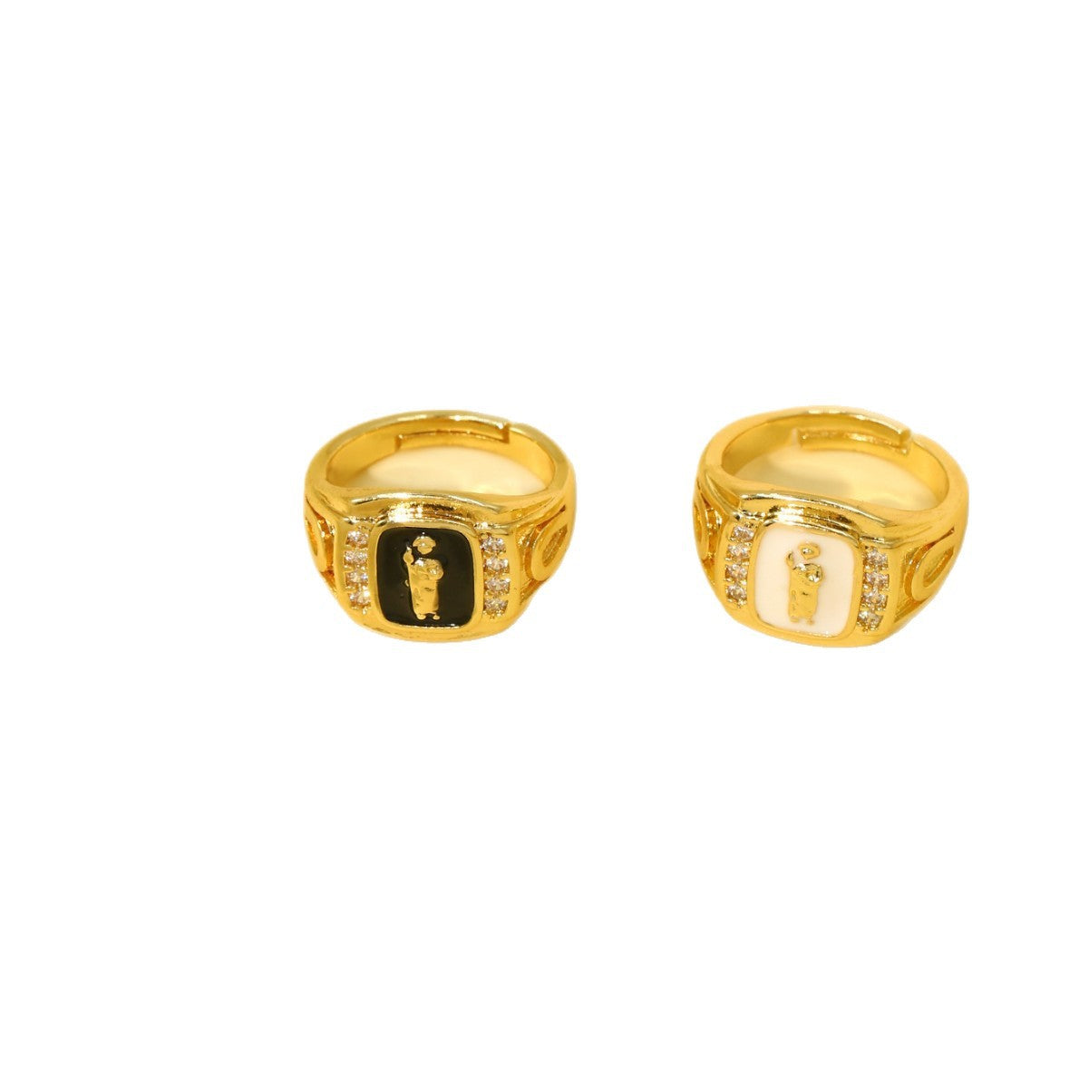 Wholesale Cross-Border Vintage Championship Ring Jordan Basketball Ring Men' s Stylish and Bold Copper Inlaid Zircon Hot-Selling