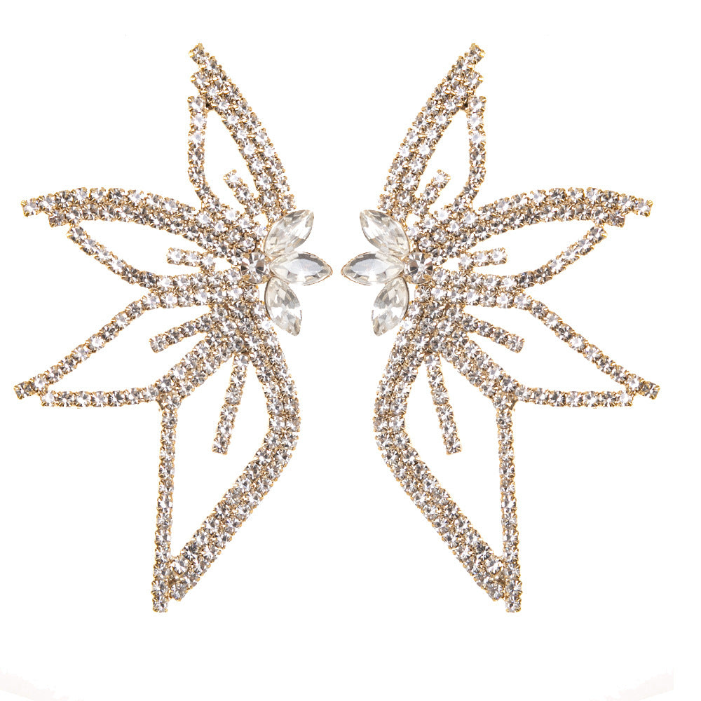 Wholesale Seahorse Shaped Star Rhinestone Tassel Earrings