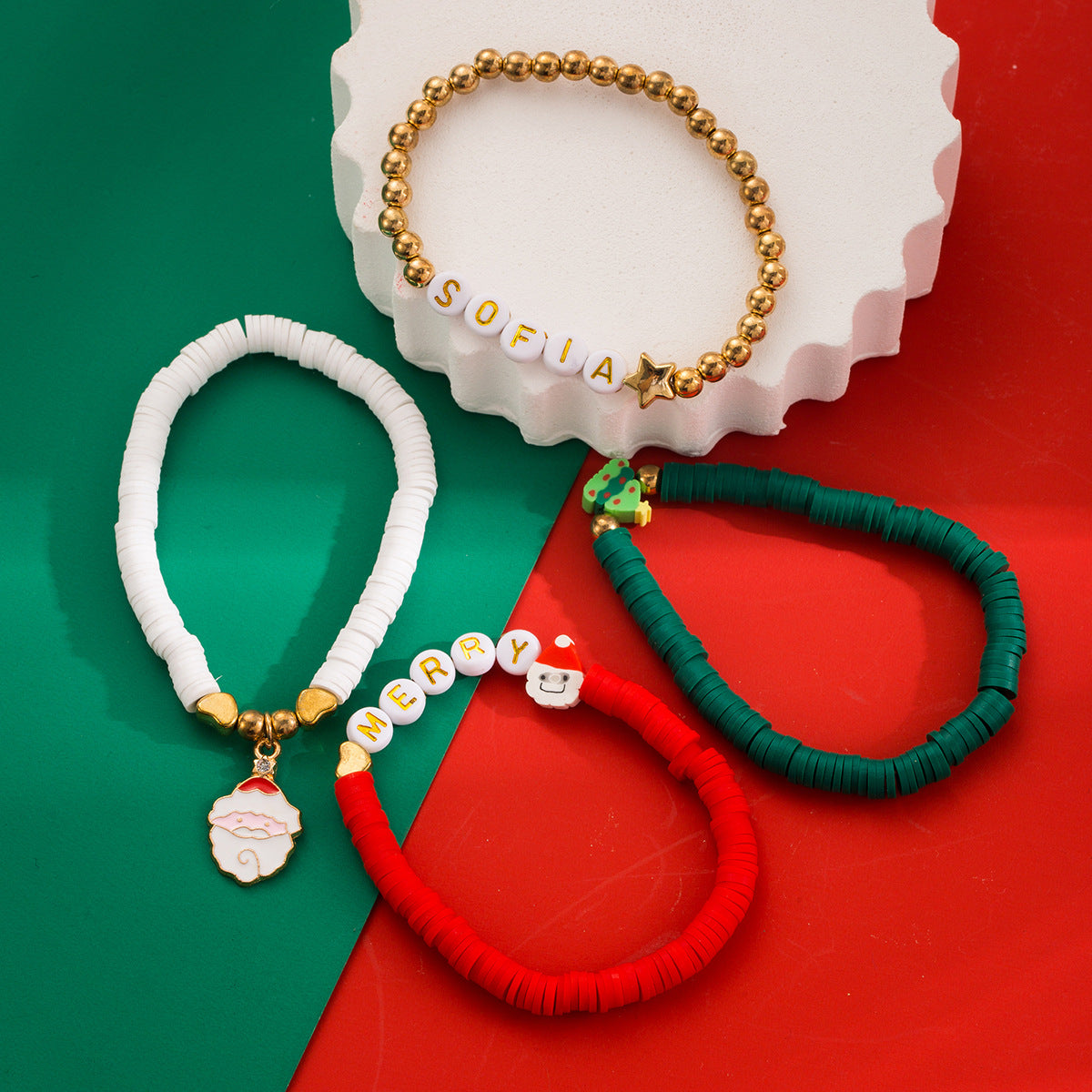 Wholesale Christmas Soft y Beaded Bracelet All-match Bracelet