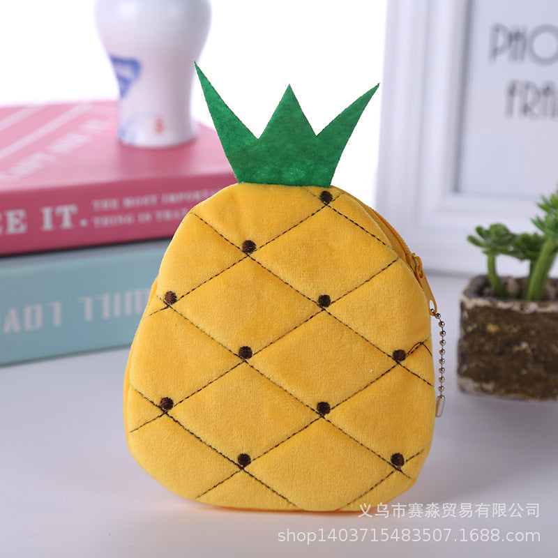 Wholesale Plush Colorful Pineapple Strawberry Cartoon Wallet