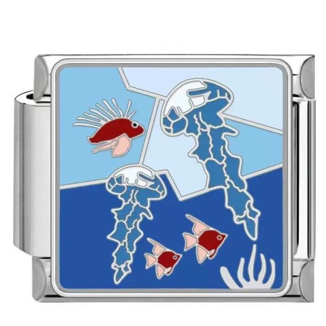 Wholesale Titanium Steel DIY Italian Charm Bracelet With Ocean Pattern Modular Design Fashion Accessory For Everyday Wear