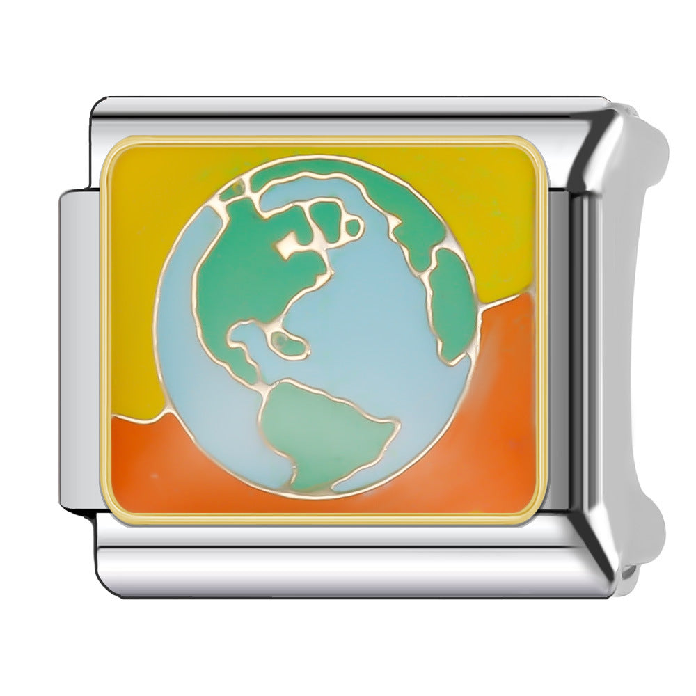 Wholesale Italian Charm Bracelet 9mm DIY Splicing Creative Pattern Stainless Steel Composable Bracelet