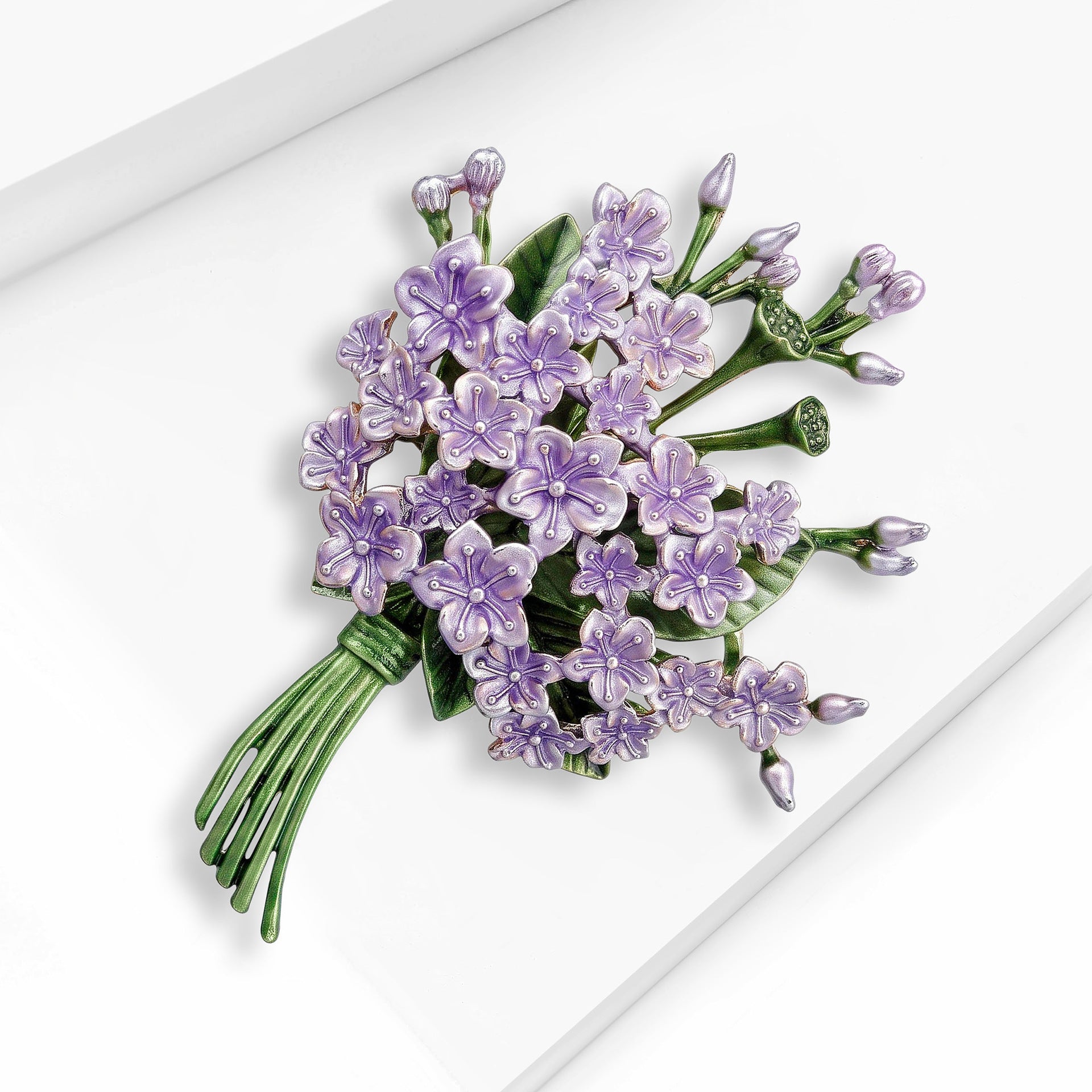 Wholesale Forget Me Not Bouquet Brooch Gold Tone Alloy Floral Pin Women S Elegant Casual Chic Party Gift
