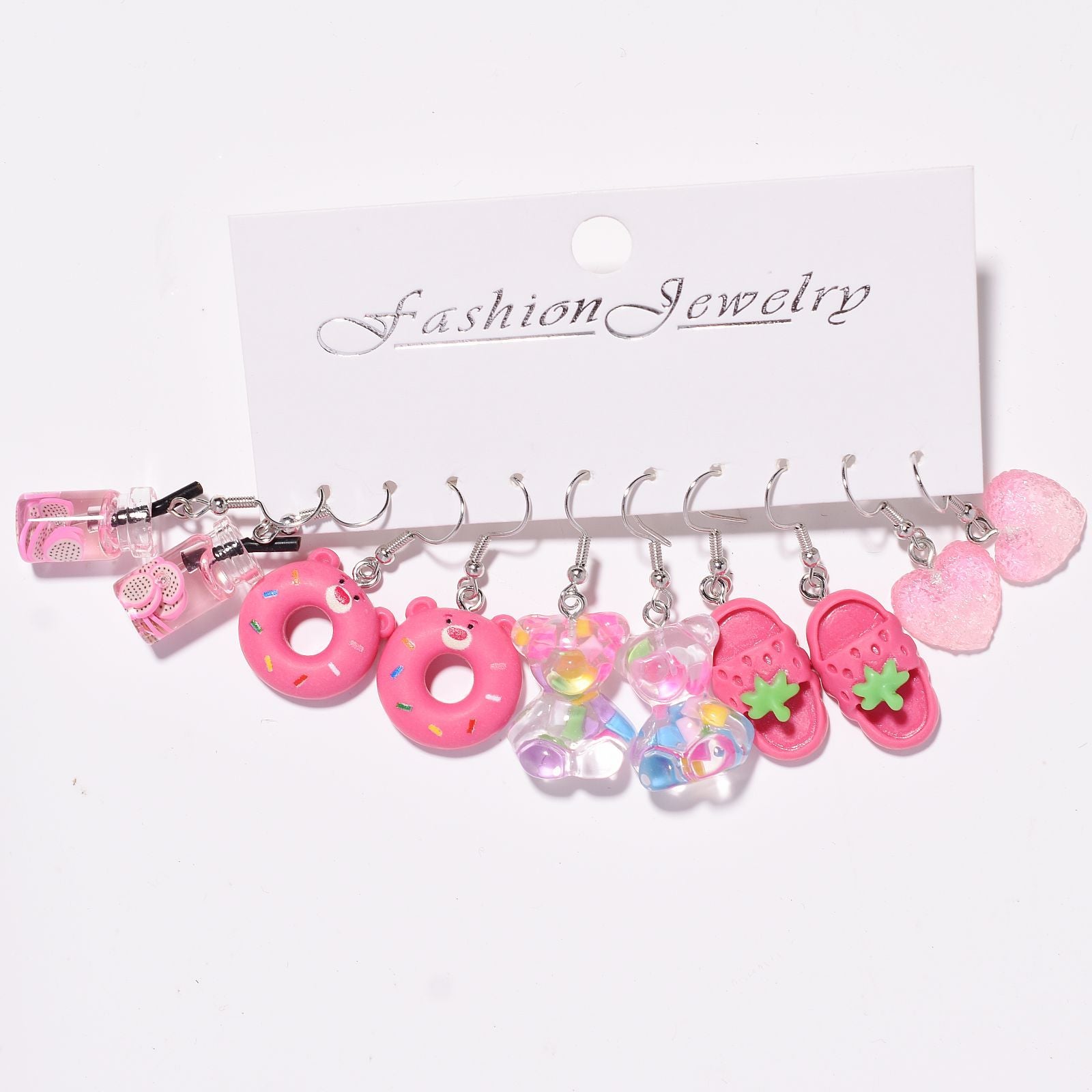 Wholesale Resin Love Bear Milk Tea Earrings Set ACC-ES-Xunt007