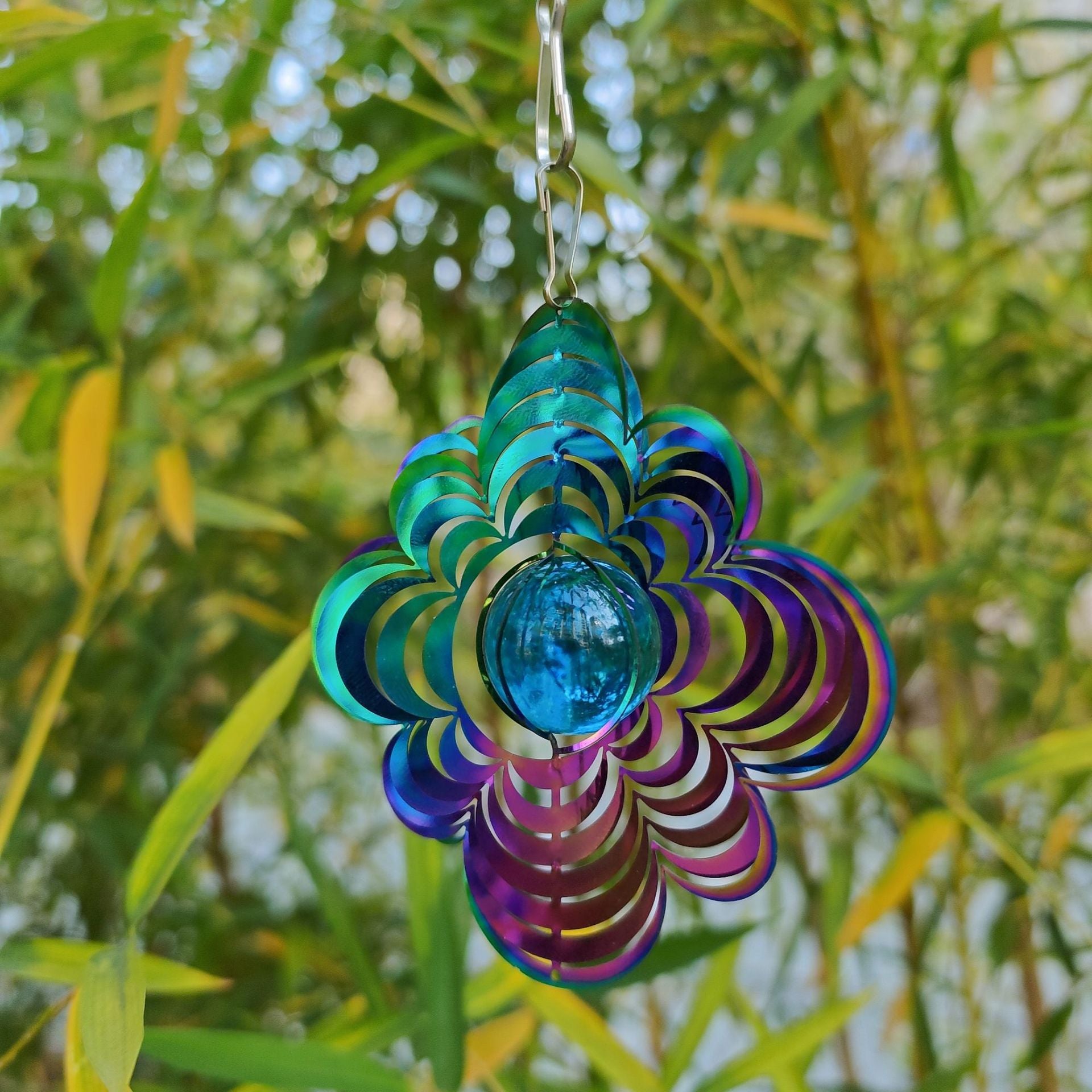 Wholesale Stainless Steel Flower Rotating Wind Chime