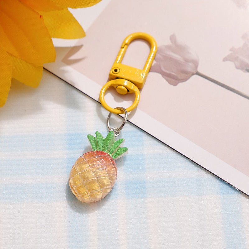 Wholesale Pastoral Style Resin Fruit Keychain Backpack Pendant Trendy Fashion Accessory Gift