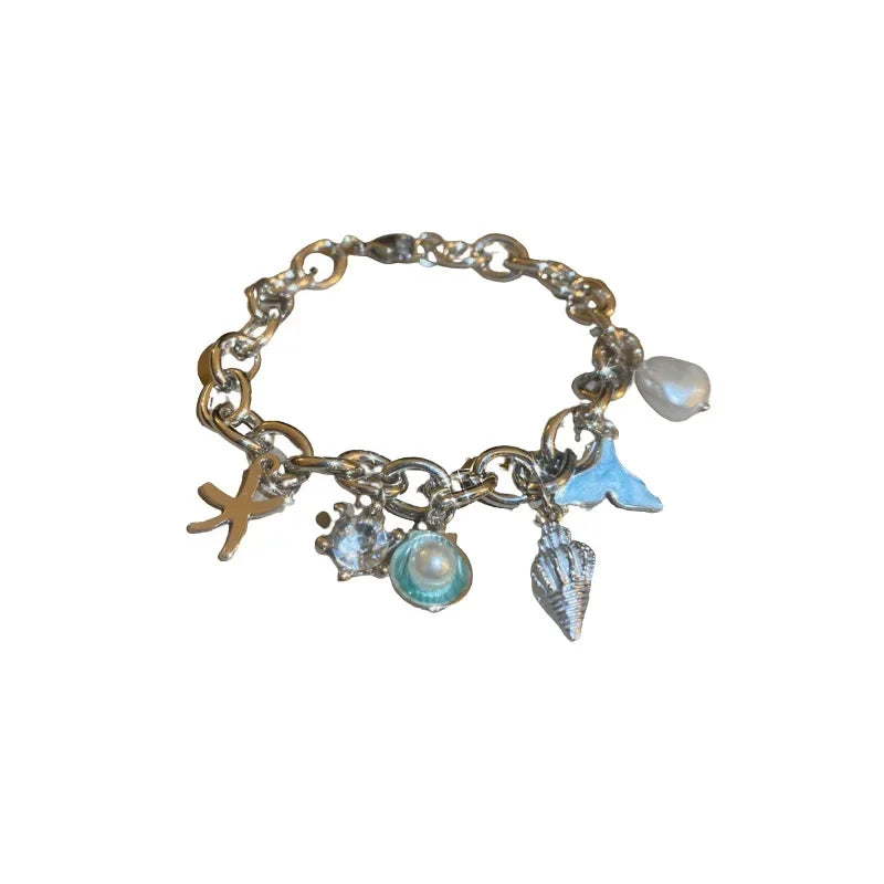 Wholesale Personalized Starfish Conch Fish Tail Shell Marine Chain Bracelet