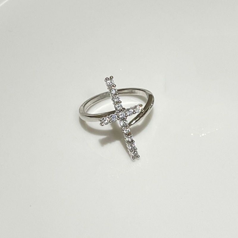 Wholesale Fashion Cross Open Ring For Women Adjustable Zinc Alloy Sweet Cool Style Jewelry Party Gift Accessory