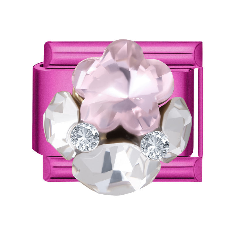 Wholesale DIY Bracelet Accessory Set Pink Crystal Flower Heart Pearl for Jewelry Making Craft Supply