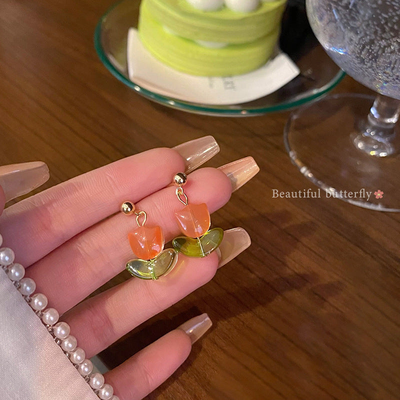 Wholesale S925 Silver Needle Flower Earrings Cute Earrings ACC-ES-Mengf001