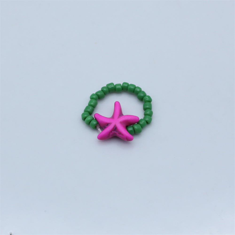 Wholesale  bohemian beach style starfish rice beads beaded bracelet