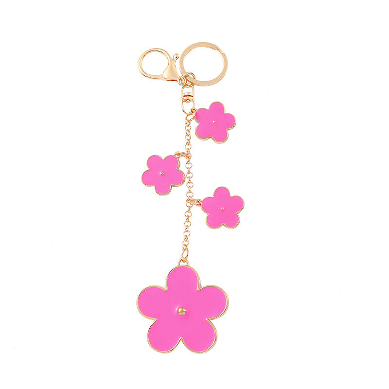 Wholesale Lucky Flower Keychain Cute Peach Metal Keychain ACC-KC-YuanFei019