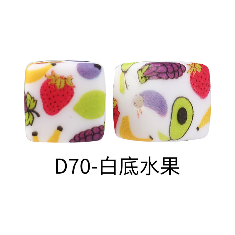 Wholesale Random 100pcs Cube Focal Beads DIY Bead Accessories