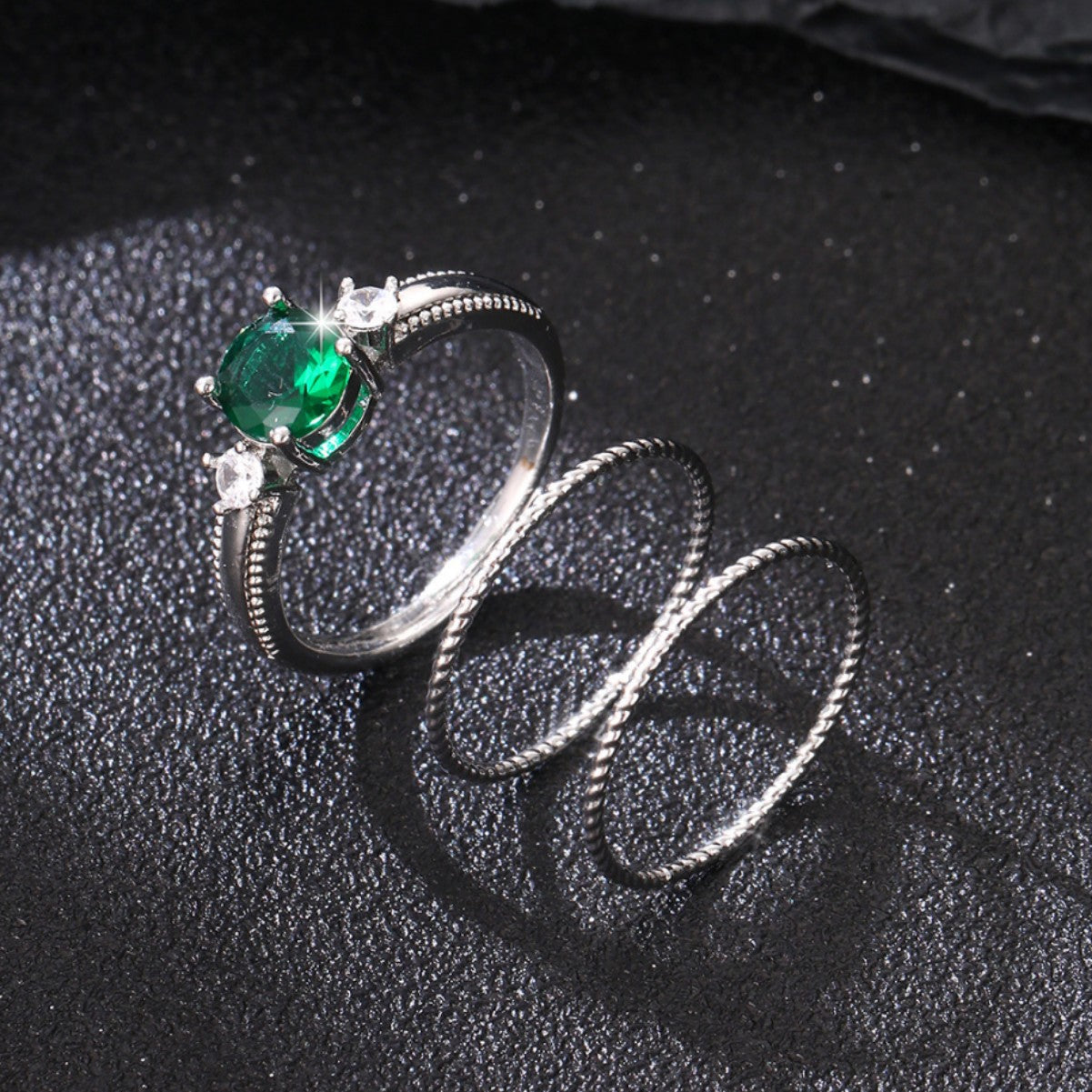 Wholesale Creative 3-piece set twisted plain ring