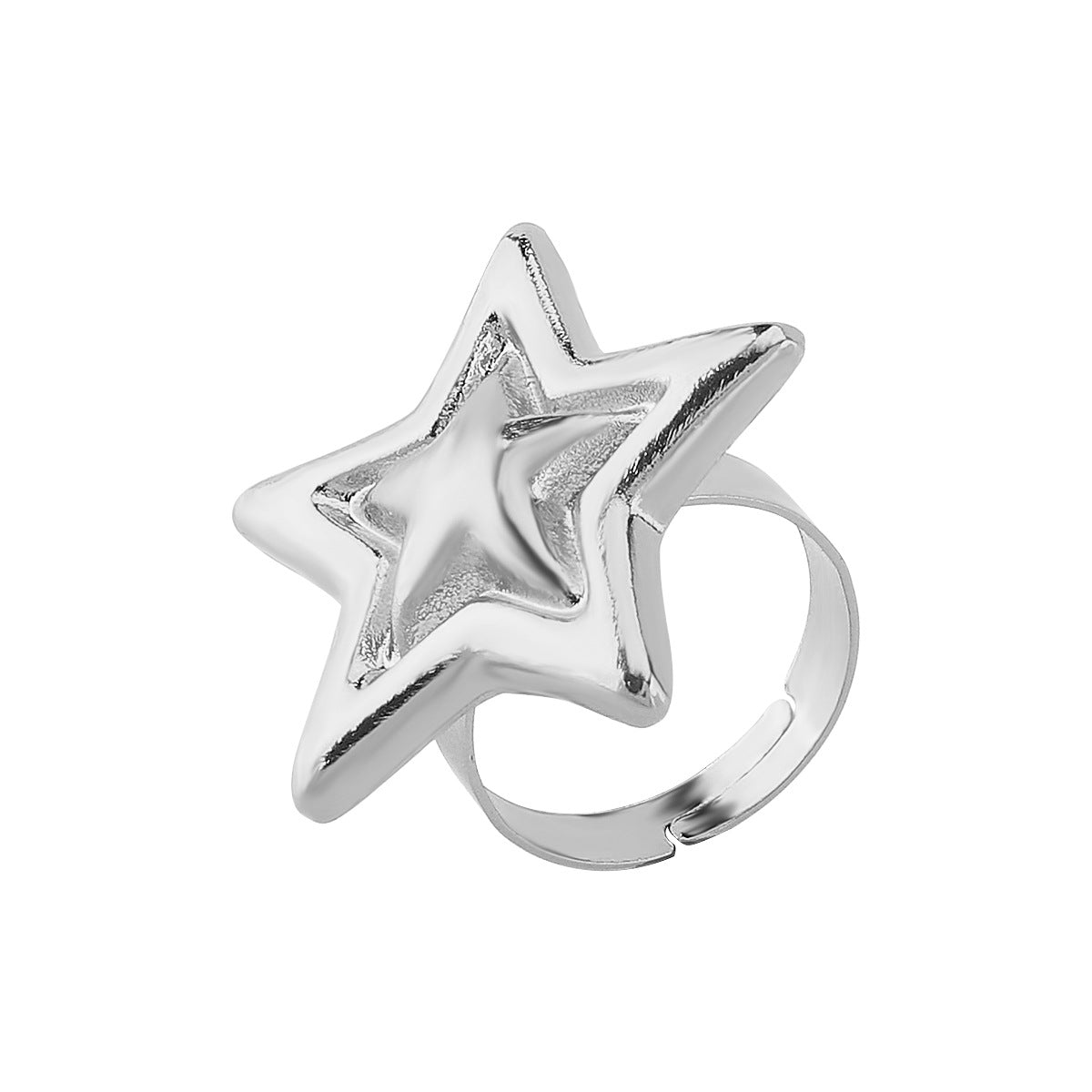 Wholesale double five-pointed star earrings necklace ring niche creative
