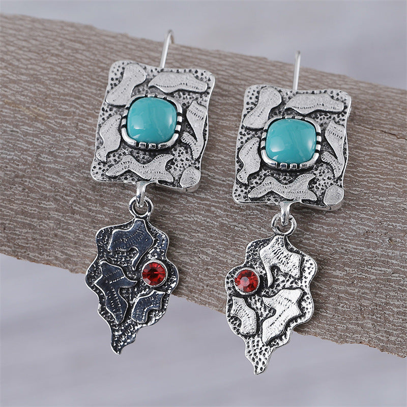Wholesale  turquoise earrings earrings creative irregular earrings