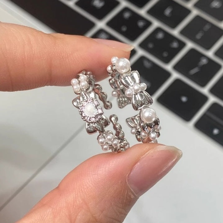 Wholesale  silver  pearl ring