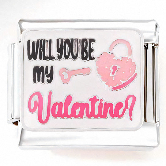 Wholesale Italian Charm Bracelet 9mm DIY Splicing Green Pink Heart Flower Stainless Steel Composable Bracelet