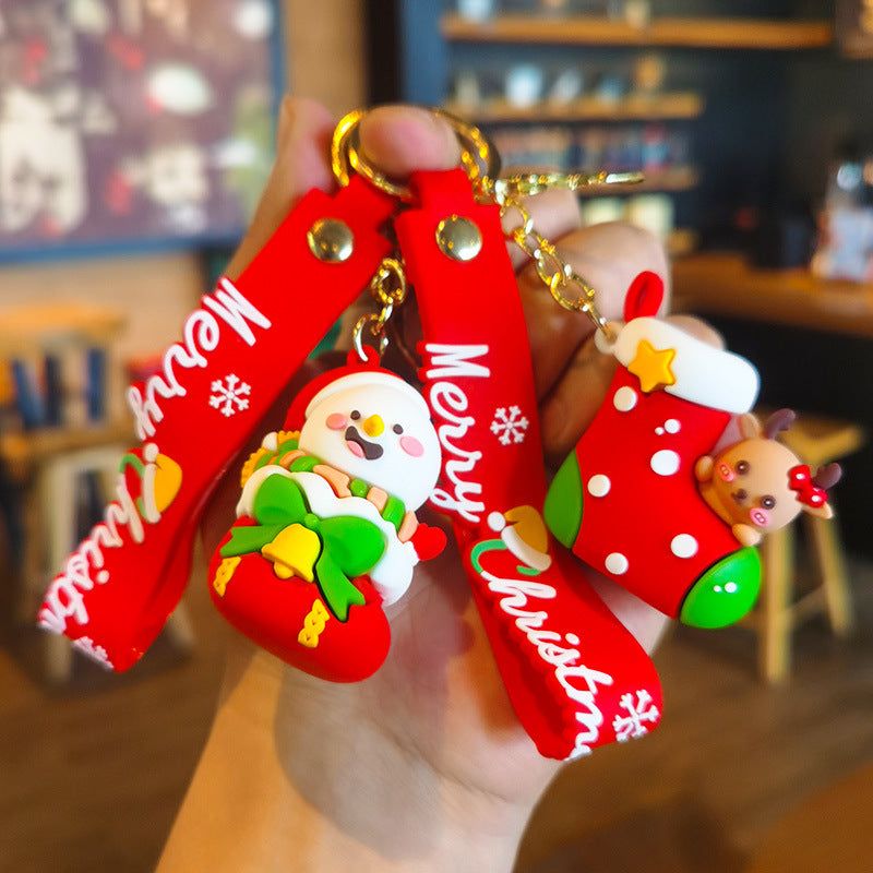 Wholesale Cartoon Cute Santa Claus Christmas Tree Keychains ACC-KC-FanChe001