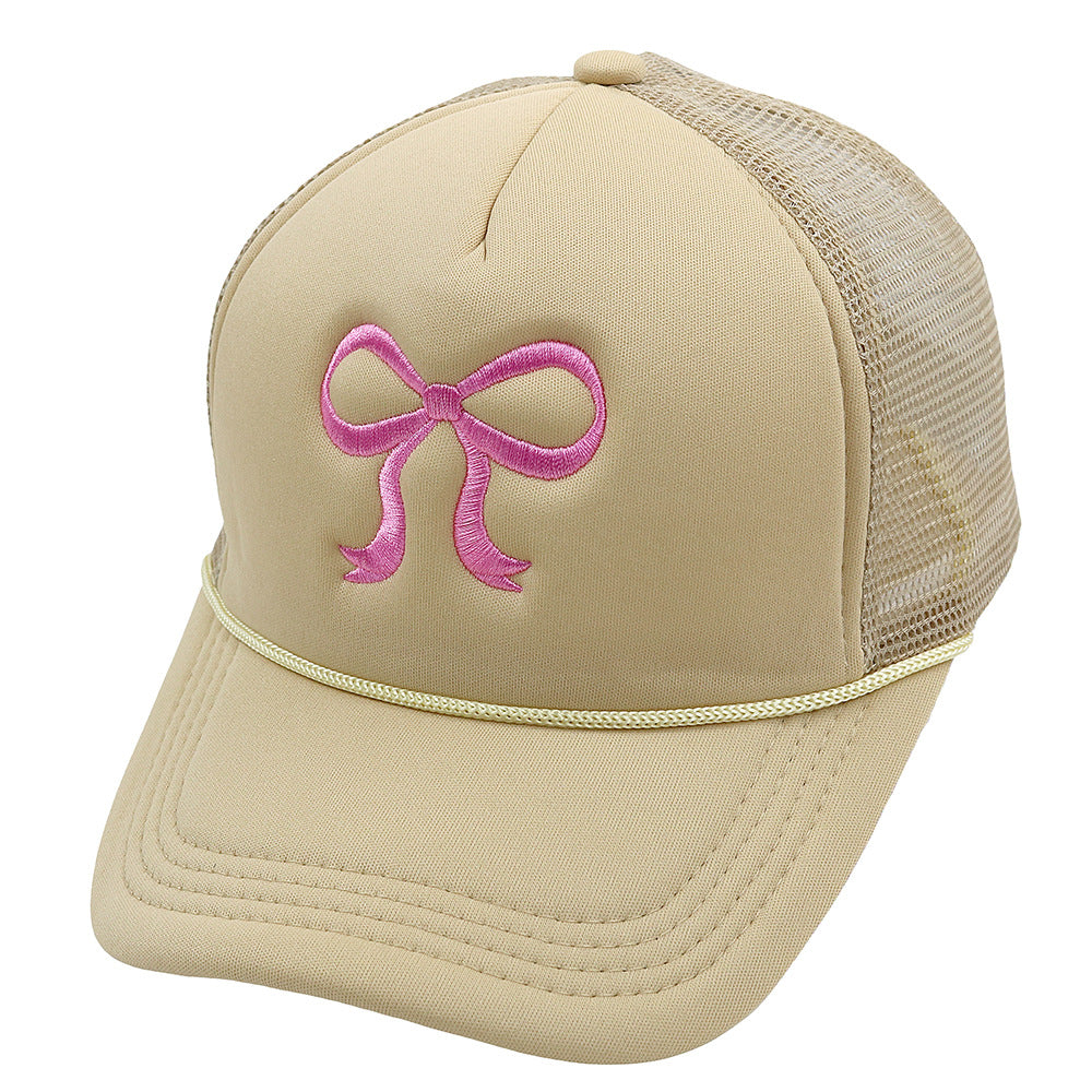 Wholesale Bow Embroidery Mesh Hat Baseball Cap ACC-HT-HaiPu018