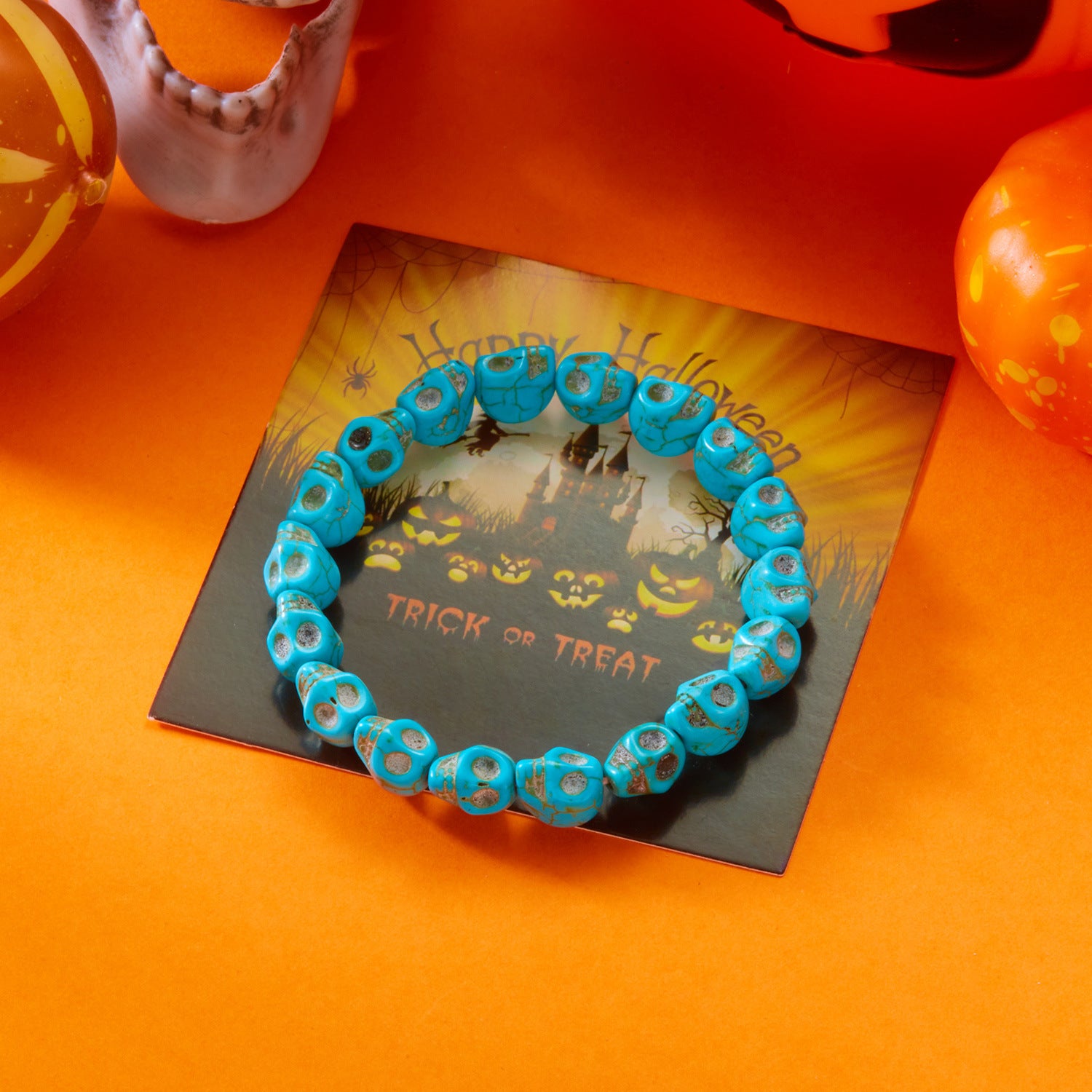 Wholesale  Personality Funny  Colorful Skull Beaded Bracelets