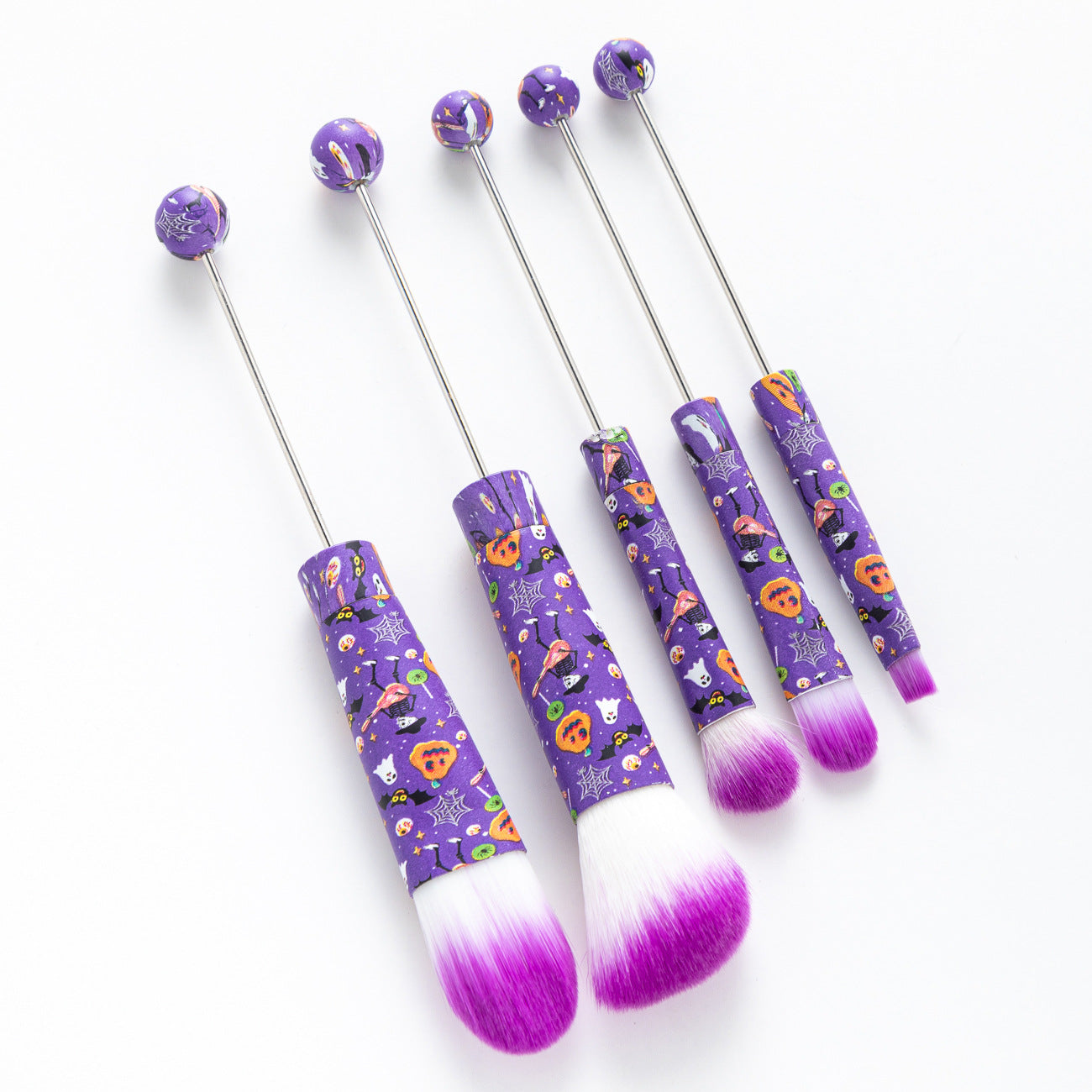 Wholesale Beadable 5 Pcs/set Christmas Halloween Printed DIY Beaded Makeup Brush ACC-MB-HuaH004