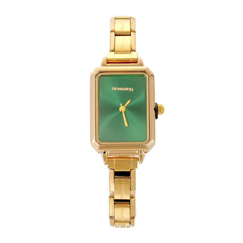 Wholesale Trendy Women' s Quartz Watch Gold Tone Stainless Steel Minimalist Fashion Wristwatch for Party Accessory