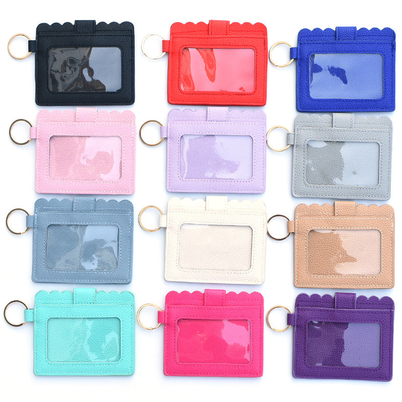 Wholesale Colorful PU Pickup Bag Keychain Wristlet Keychain ACC-KC-QiuXue014