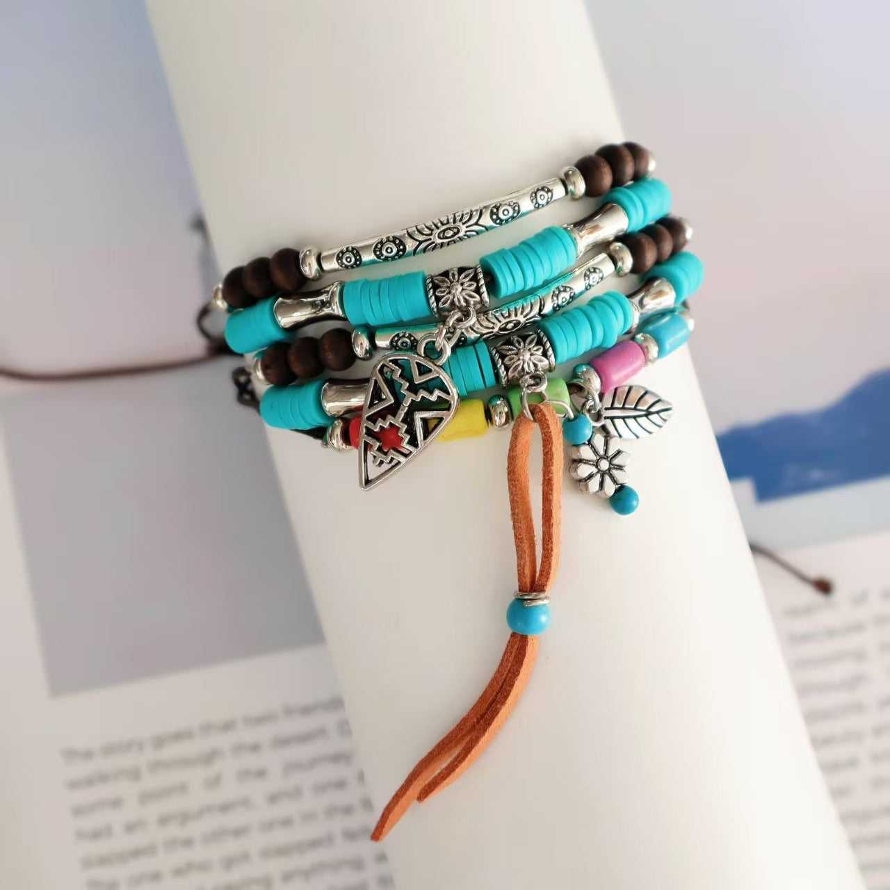 Wholesale Colorful Geometric Polymer Clay Beaded Bracelet - Chic Fashion Jewelry Accessory