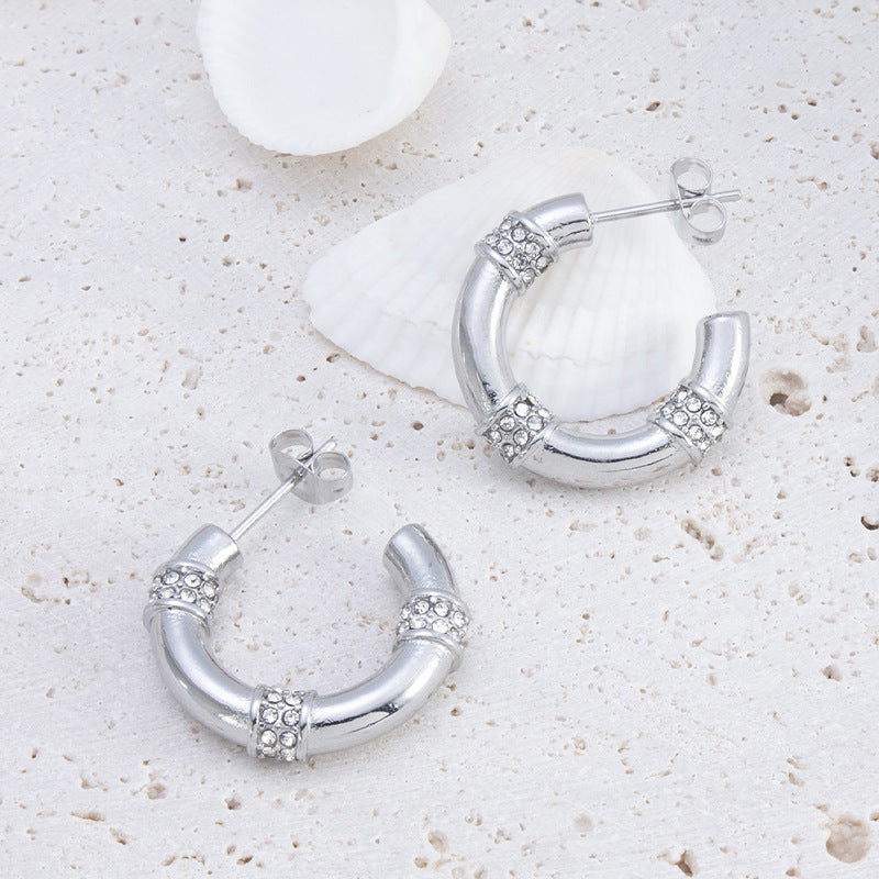 Wholesale stainless steel Women's elegant all-match earrings