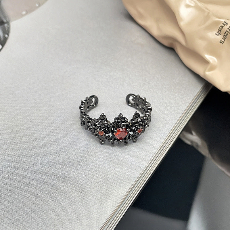 Wholesale Personality Red Diamond Opening Ring