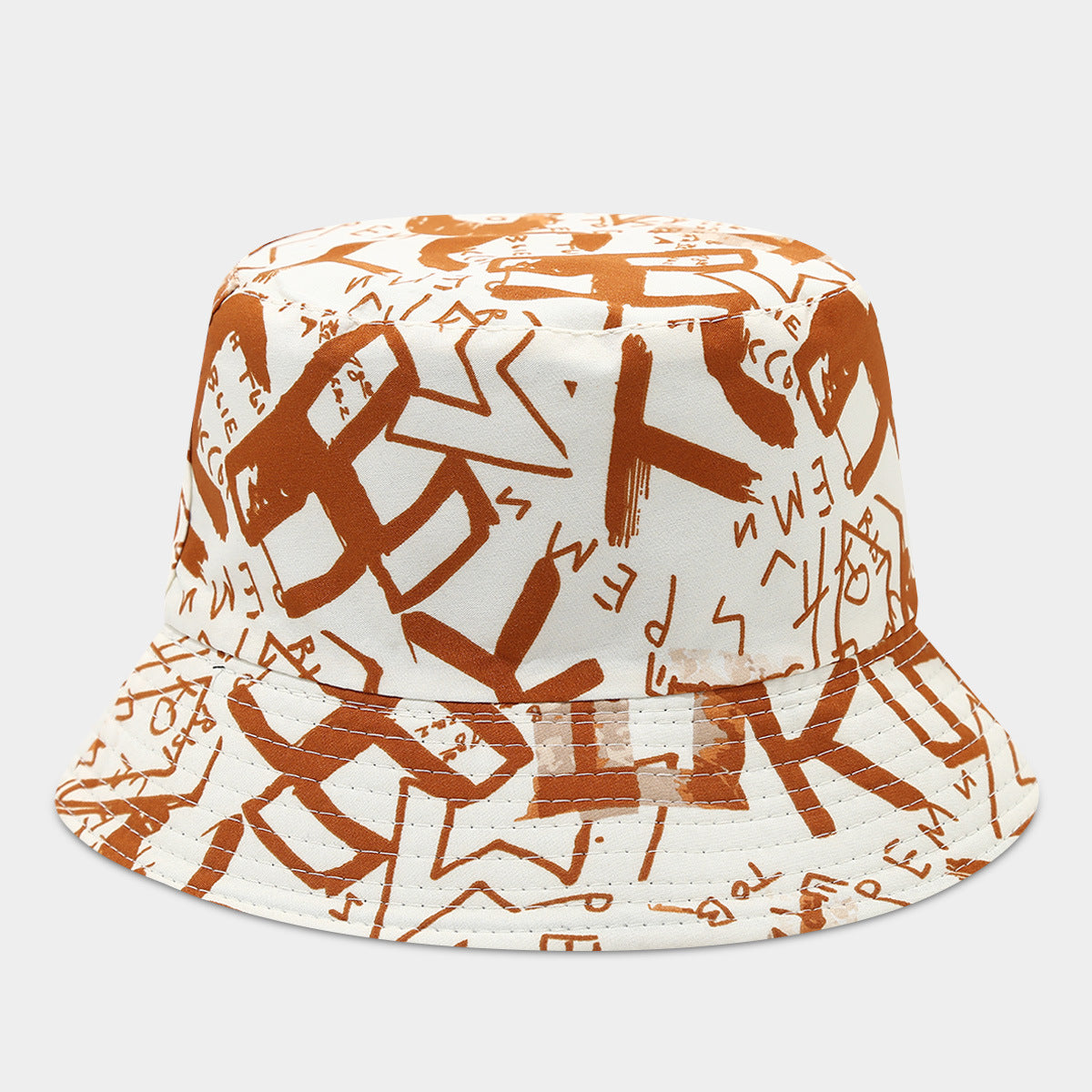 Wholesale  Graffiti Letter Double-sided Fisherman Hat Bucket Hat