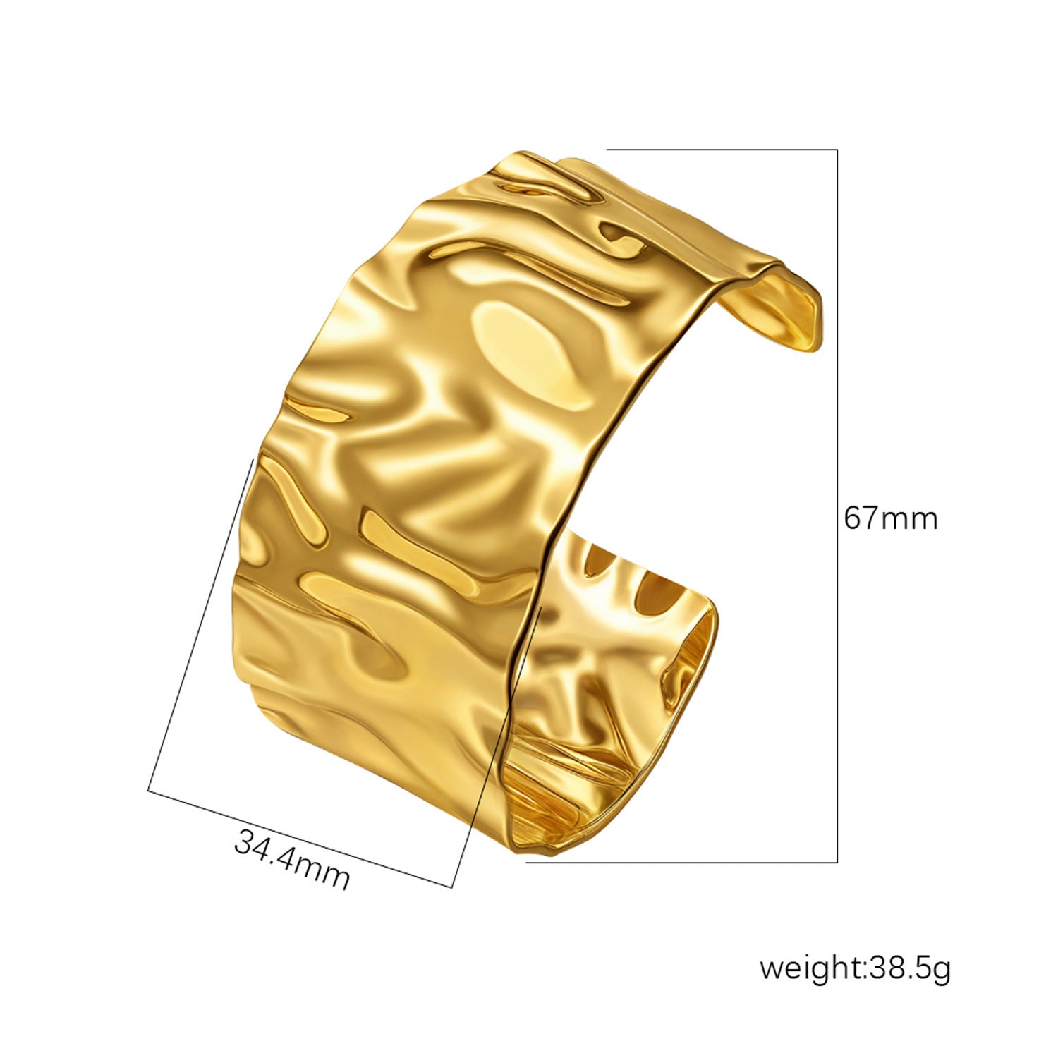 Wholesale Stainless Steel Open C Shape Bangle 18K Gold Plated Fashion Jewelry for Gift Boutique Resale