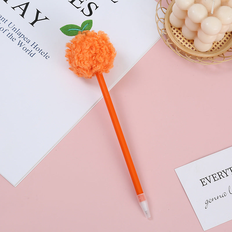 Wholesale  5pcs Cartoon Cute Plush Orange Pen