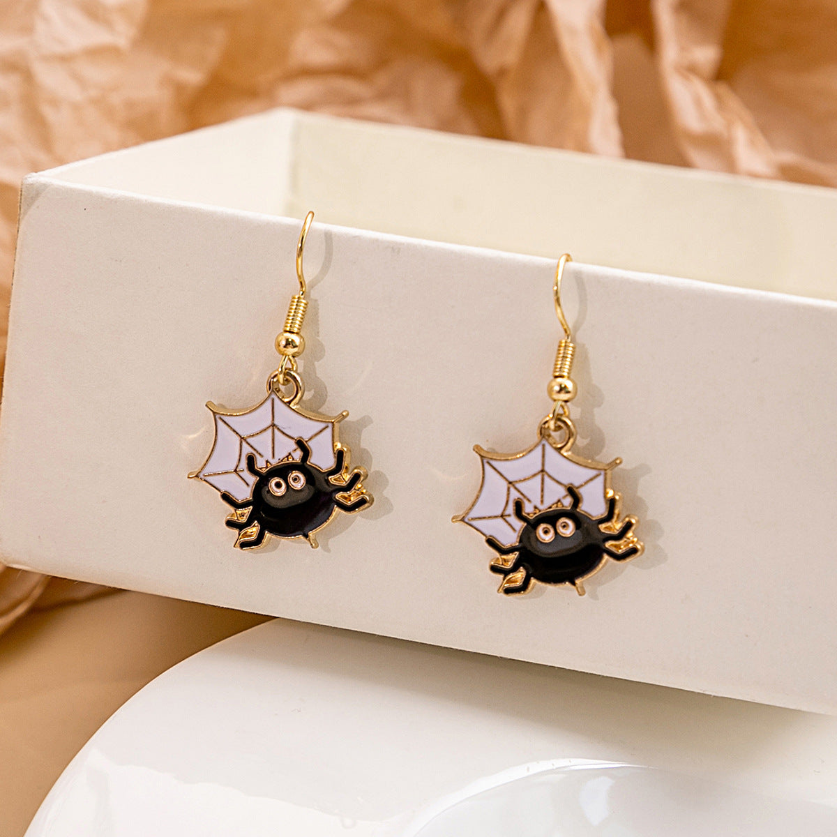 Wholesale Halloween Bat Pumpkin Alloy Earrings ACC-ES-MDD024