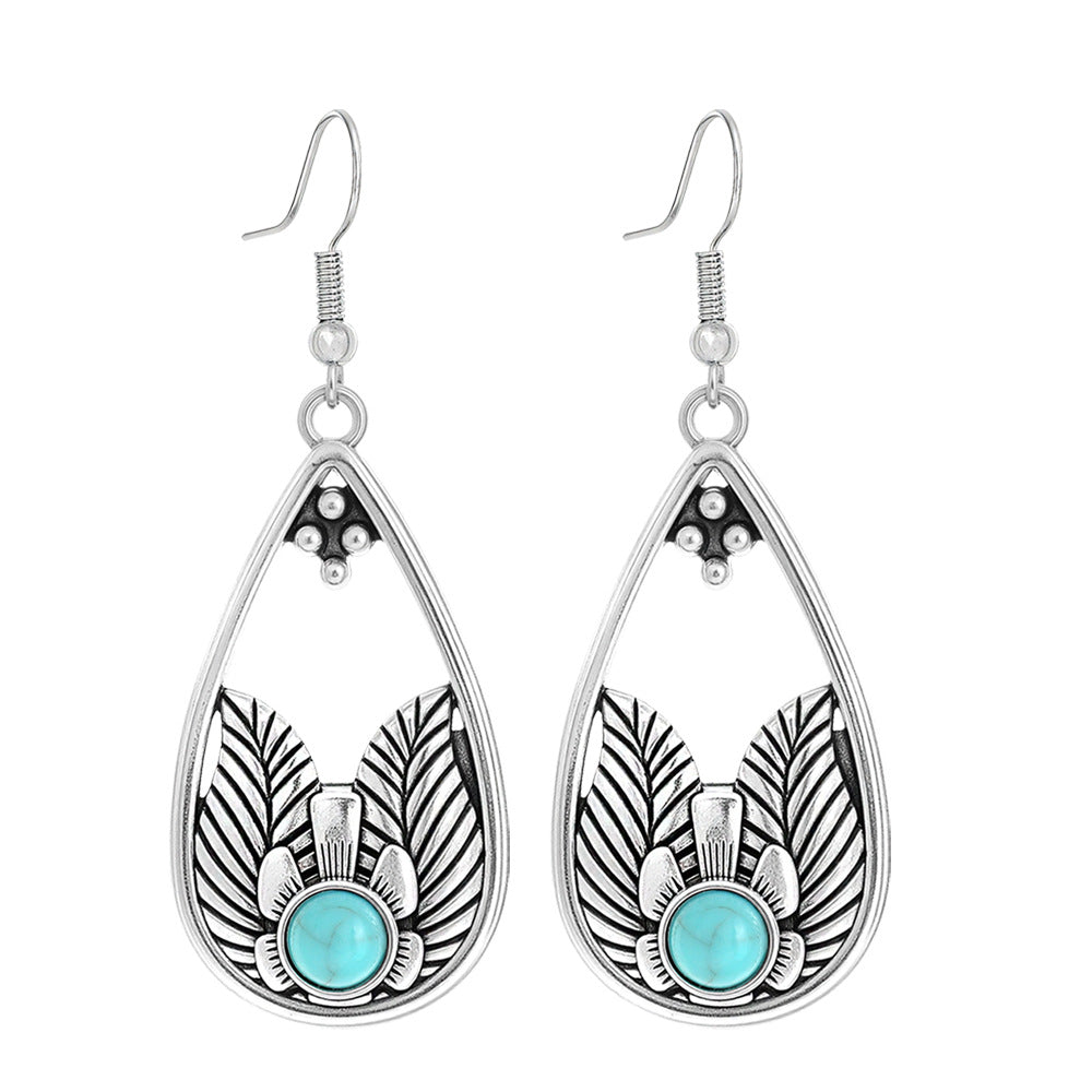 Wholesale Ethnic Style Geometric Acrylic Turquoise Earrings for Women Fashion Jewelry