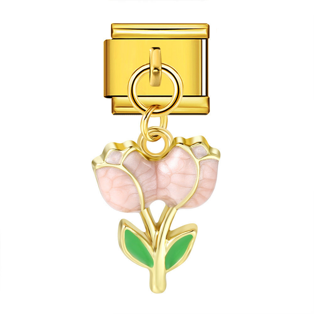 Wholesale 5pcs  Italian Charm Bracelet 9mm DIY  cute hookCreative Stainless Steel Composable Bracelet