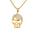 Wholesale street style fire shadow skull titanium steel gold plated necklaces