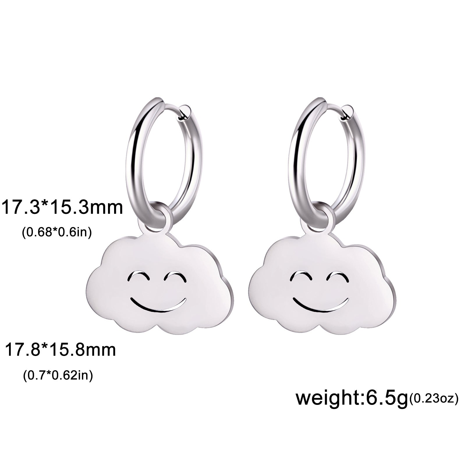Wholesale Electroplated Stainless Steel Heart-Shaped Earrings Simple Western Style Women Fashion Jewelry Accessory Boutique Resale