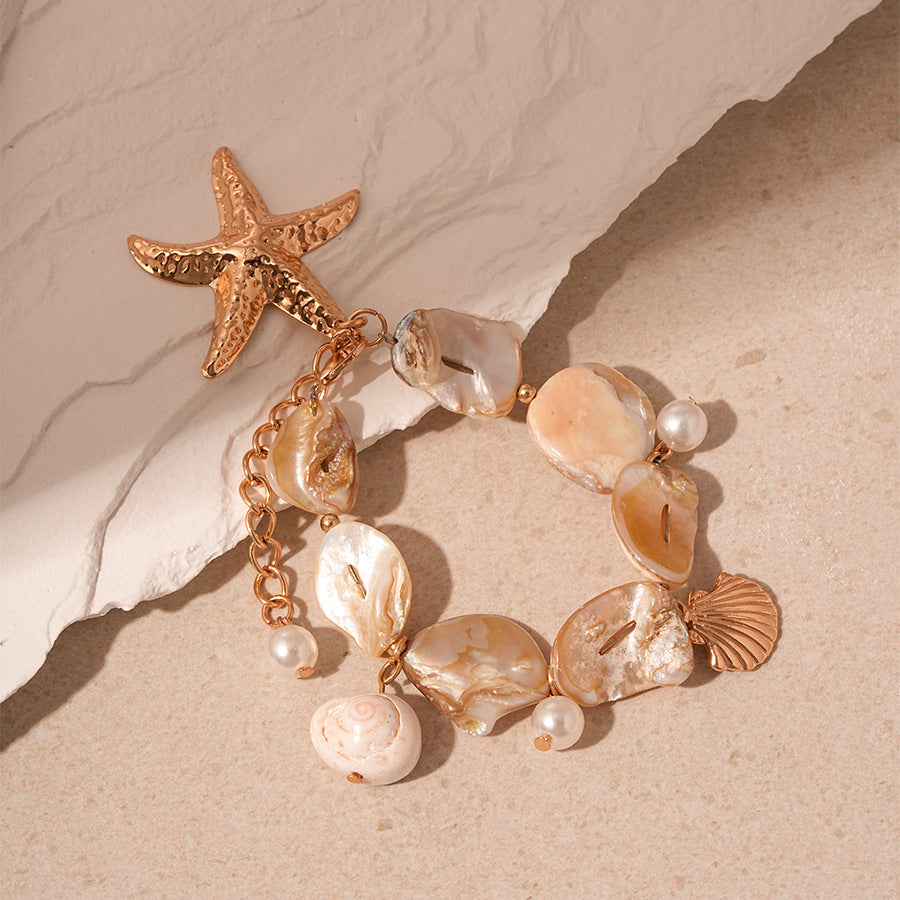 Wholesale  shell starfish conch clavicle necklace