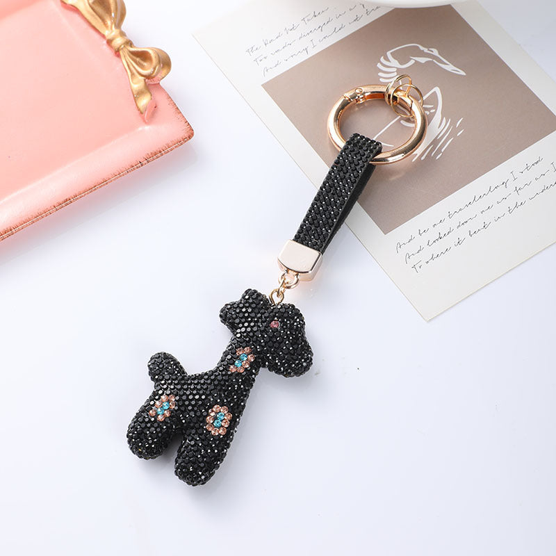 Wholesale Diamond-studded cartoon animal keychain,  car key ring pendant