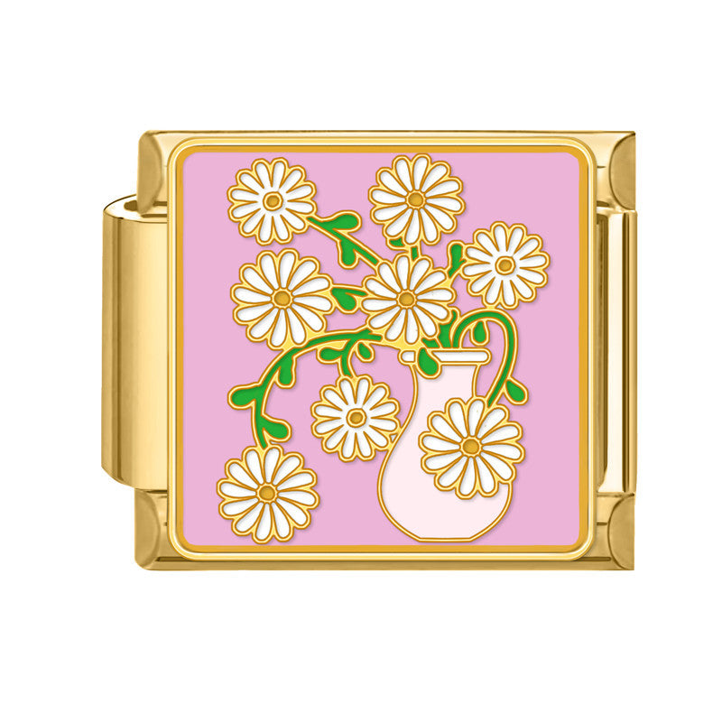 Wholesale 9mm Italian Charm Starter Bracelets DIY Flower Series Stainless Steel Composable Bracelet