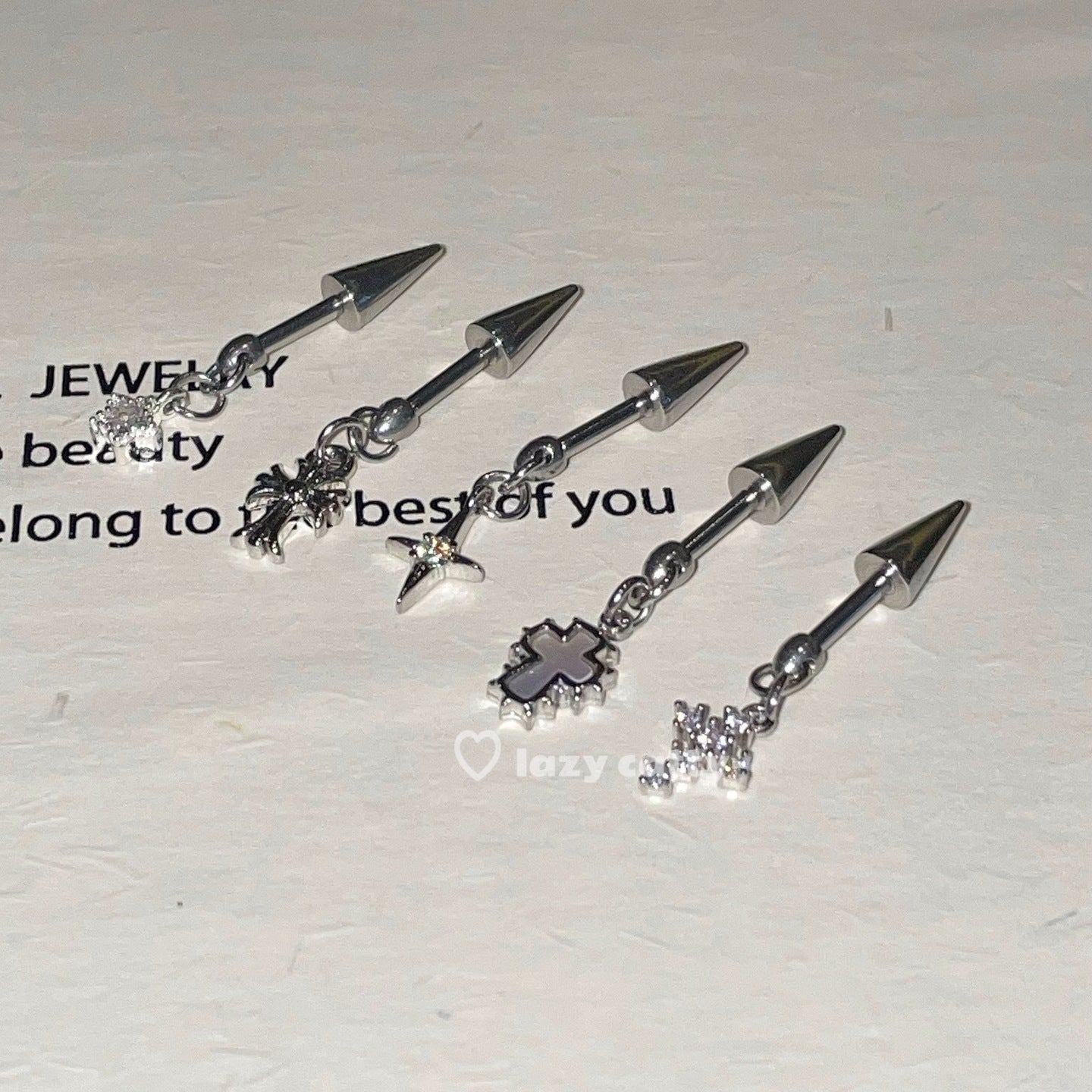 Wholesale Cross Pendant Devil Nail Titanium Steel Earrings