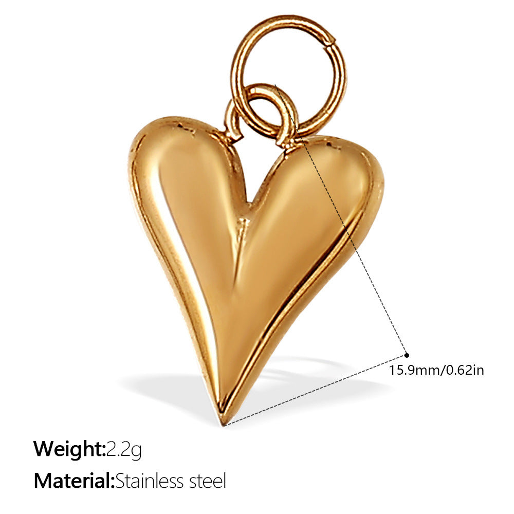 Wholesale  Variety of Peach Heart Stainless Steel Pendant Accessories Collection Lava Diamond Heart DIY Necklace Jewelry