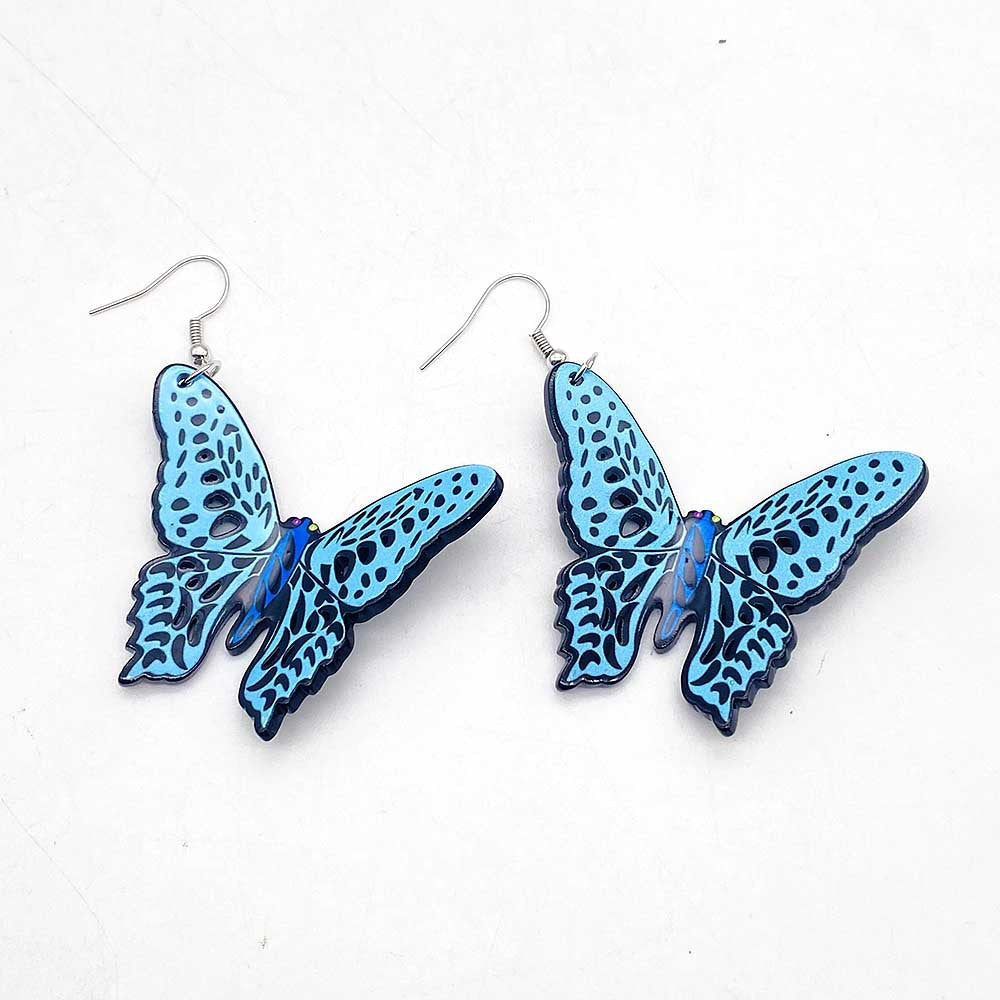 Wholesale Bohemian Painted Three-dimensional Butterfly Acrylic Earrings ACC-ES-CY008
