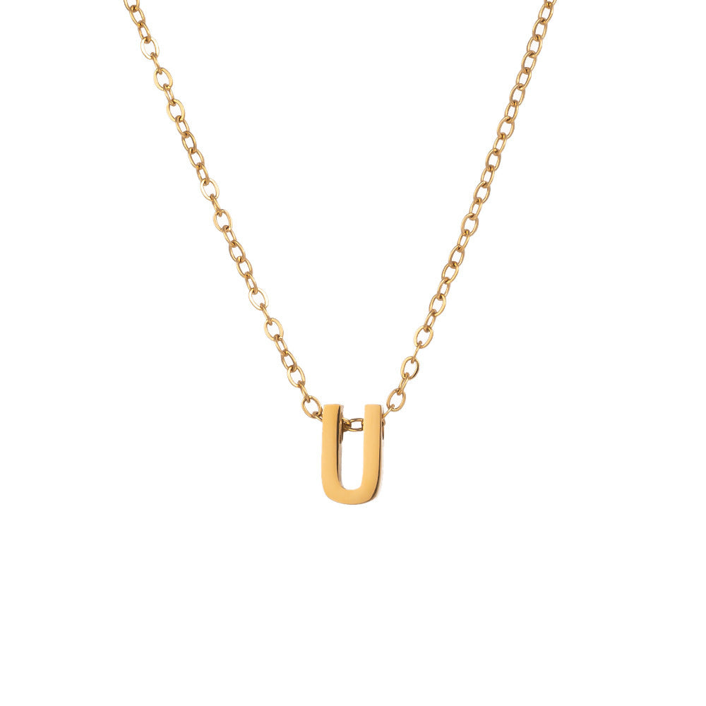 Wholesale Titanium Steel Necklace Letter Necklace ACC-NE-XuHao001