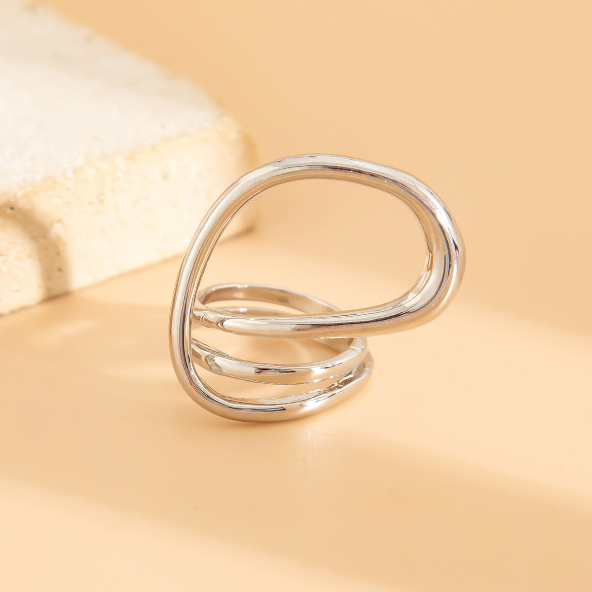 Wholesale Exaggerated irregular curve smooth alloy Bracelet set