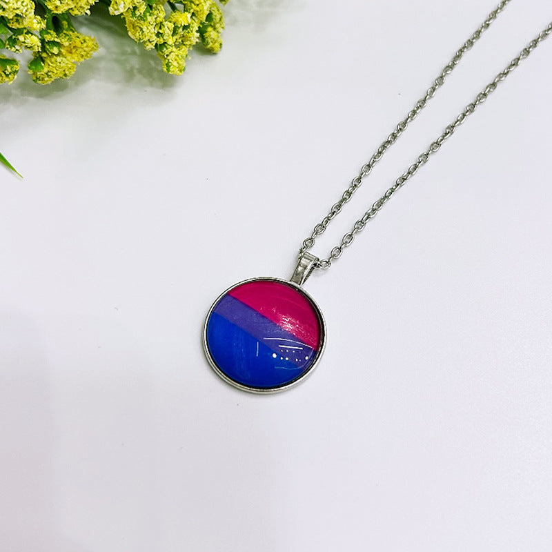 Wholesale Rainbow Flag Same-sex Six-color Pendant LGBT BraveLove Necklace ACC-NE-Guangg001